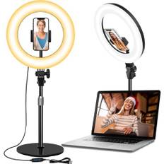 Ringlicht mit Stativ,Ring Light Tisch Selfie Licht Ringleuchte Lichtring,10.5 Zoll 3 Lichtfarben 10 Helligkeiten LED Ring Licht Handy stativ mit licht für Makeup/YouTube/Fotografie/TikTok