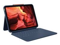 (ComputerSalg) Logitech Rugged Combo 4 - Tastatur og folio-kasse - Apple Smart connector - marineblå - for Apple 10.9-inch iPad (10. generation)