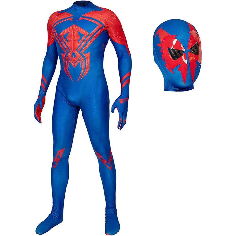 Spider-Man Across the Spider-Verse Cosplay-dräkt, Anime Miles Morales Jumpsuit Bodysuit cm blue