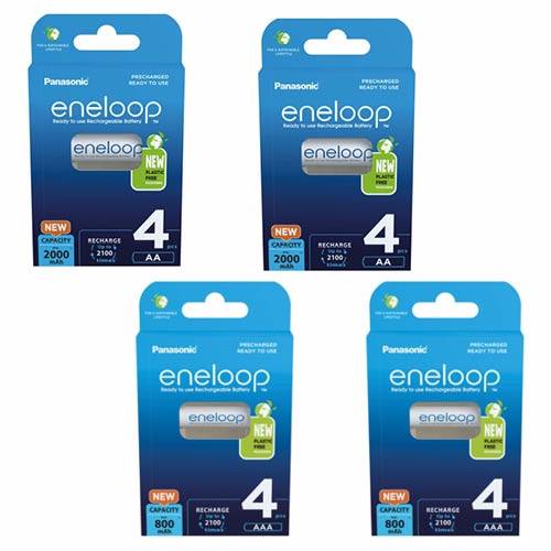 Panasonic Eneloop Batterier, 16 stk. (8 AA - 8 AAA).