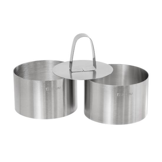 2-delade formringar med tryckare, rostfritt stål, 8 × 5cm - Zokura