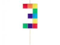 (ComputerSalg) Adikbal fødselsdagslys talblok nr. 3, 7 cm one size