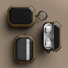 Apple säkerhetslåsskydd kompatibelt med Airpods Pro 1 2 3 fodral kompatibelt med Airpods Pro2 Pro 2nd Gen Shockproof Cover Funda - Brun (AirPods1/2,AirPods Pro,AirPods 3,AirPods Pro 2nd,AirPods 4)
