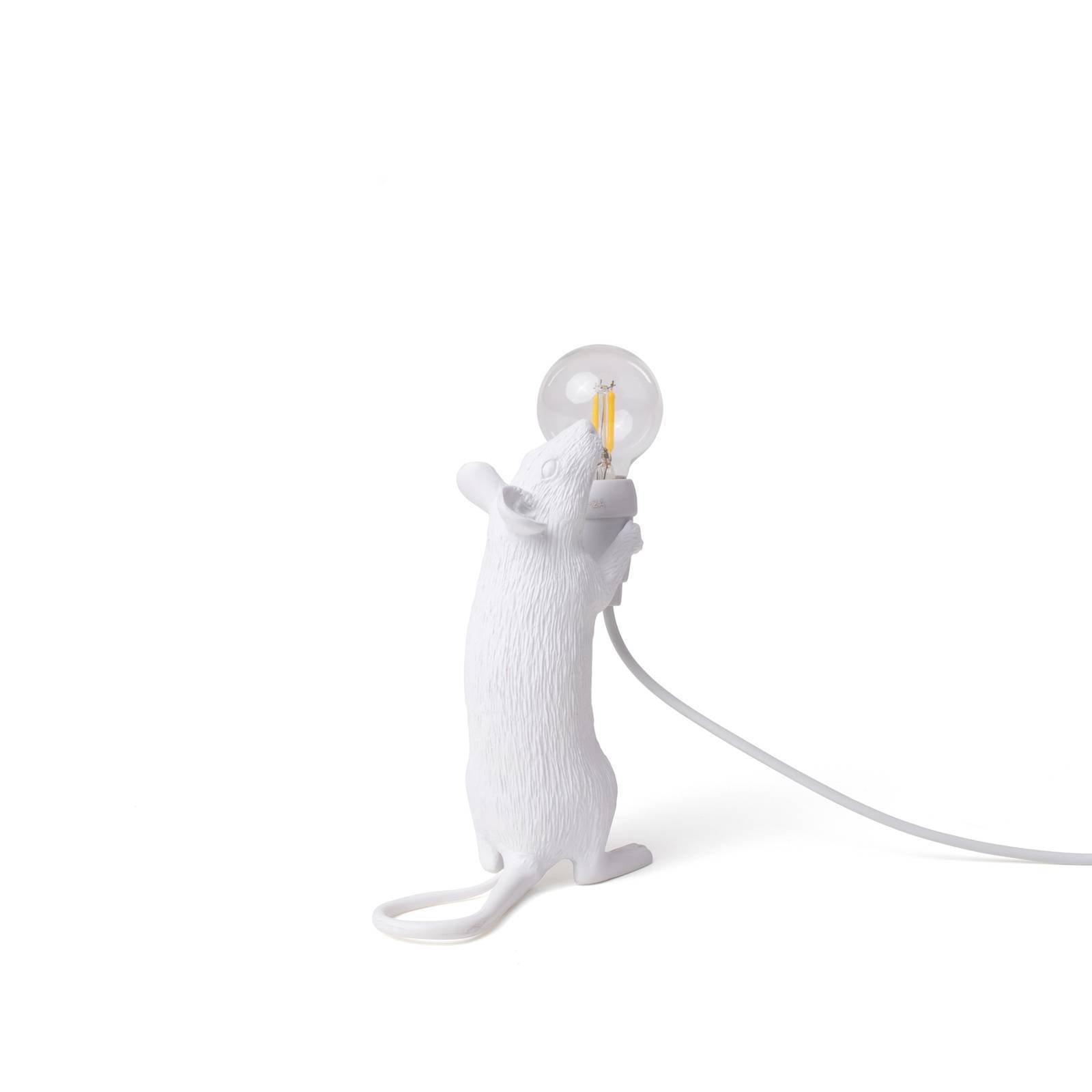 SELETTI Muslampa LED-lampa dekorativ lampa USB upprätt vit Mouse Lamp Valentine, Vitt / opal, Vardagsrum / matsal, Syntetmaterial, Design, Bordslampa