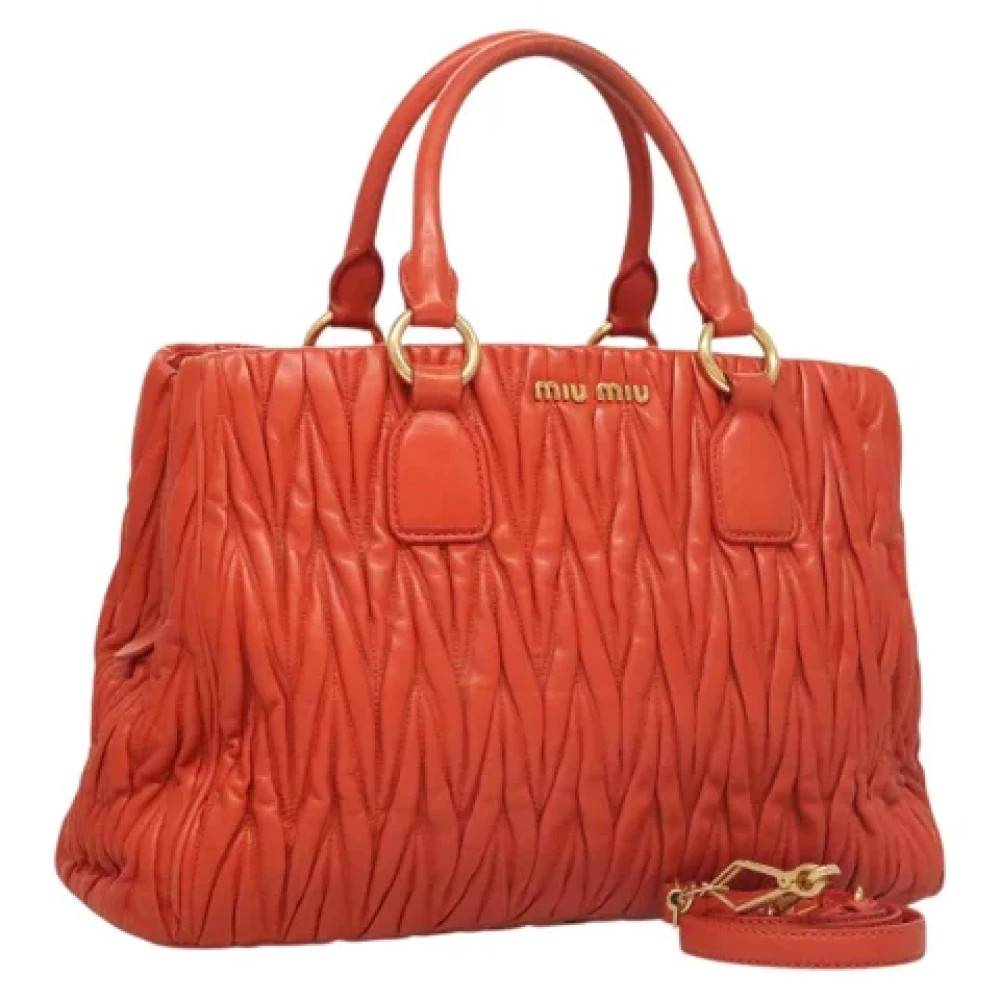 Miu Miu Pre-owned Pre-owned Laeder hndtasker - Vintage - Dame - Orange - ONE SIZE - Uld