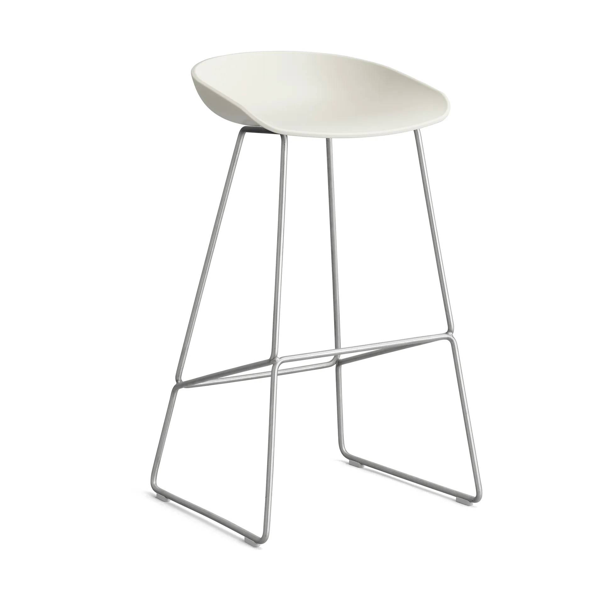HAY About a Stool 38 High barstol 2.0 Melange cream-rostfritt stålstativ - Vit