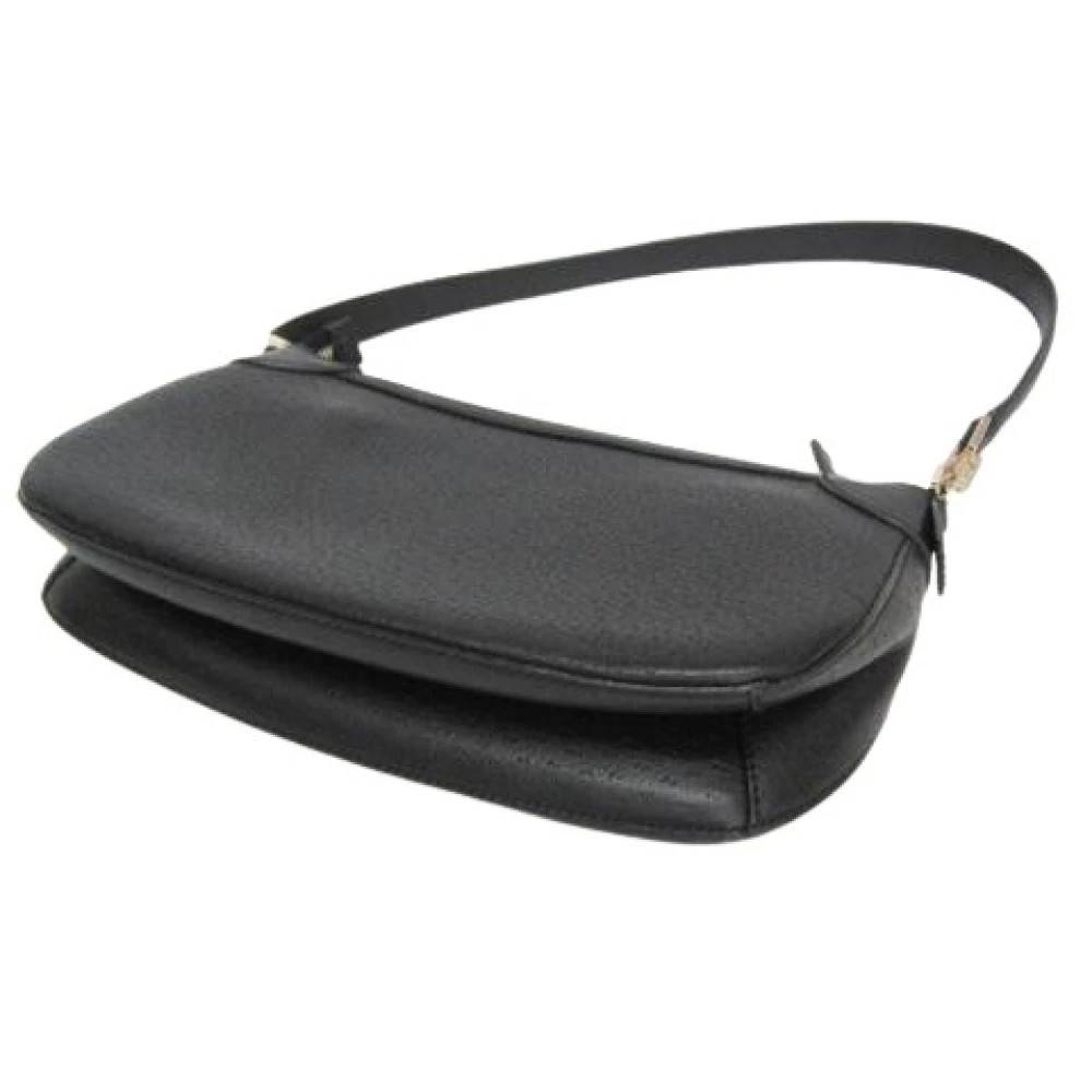Salvatore Ferragamo Pre-owned Pre-owned Laeder skuldertasker - Vintage - Dame - Sort - ONE SIZE - Uld