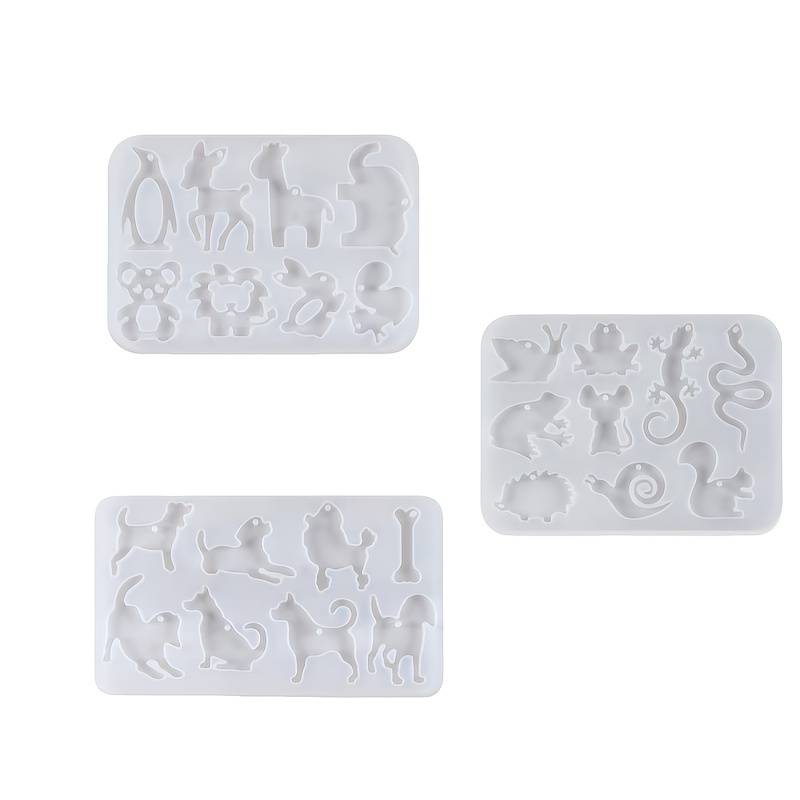 TEMU 3pcs Silicone Animal Molds | Suitable For Epoxy Resin Keychain Additions, Earring Pendants, Resin Liquid Molds