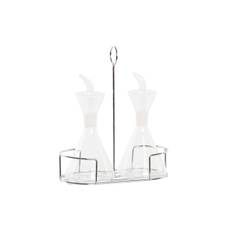 Set med olja och vinäger DKD Home Decor 200 ml 19,5 x 10 x 23,5 cm Metall Transparent 2 antal Borosilikatglas
