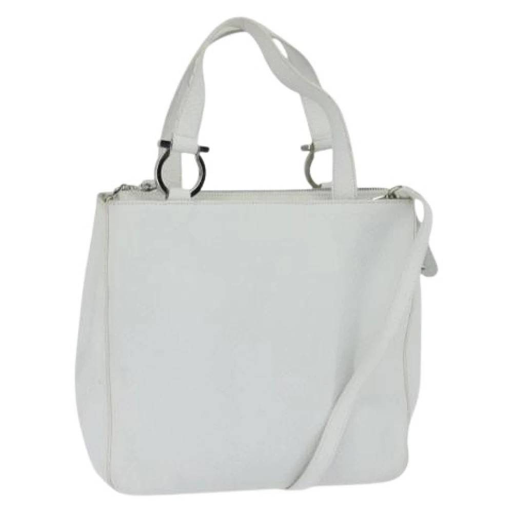 Salvatore Ferragamo Pre-owned Pre-owned Læder Håndtaske - Vintage - Dame - Hvid - ONE SIZE - Læder