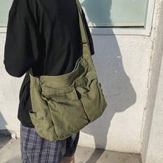 Kvinnor Vintage Handväska Canvas Tonåring Axelväskor Messenger Bags Dam Casual Handväska Crossbody Handväska - Grön