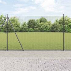 Welded wire fence med 13 flangerede stolper grå 1.5x50 m stål