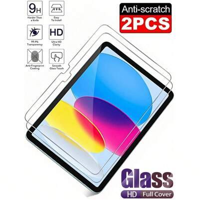 Stötsäkert skärmskydd för surfplattor, 2 st. HD-härdat glas, heltäckande, 9H+ hårdhet, explosionssäker, reptålig, slät, oljeavvisande lager, kompatibe - Genomskinlig (Multi-size)