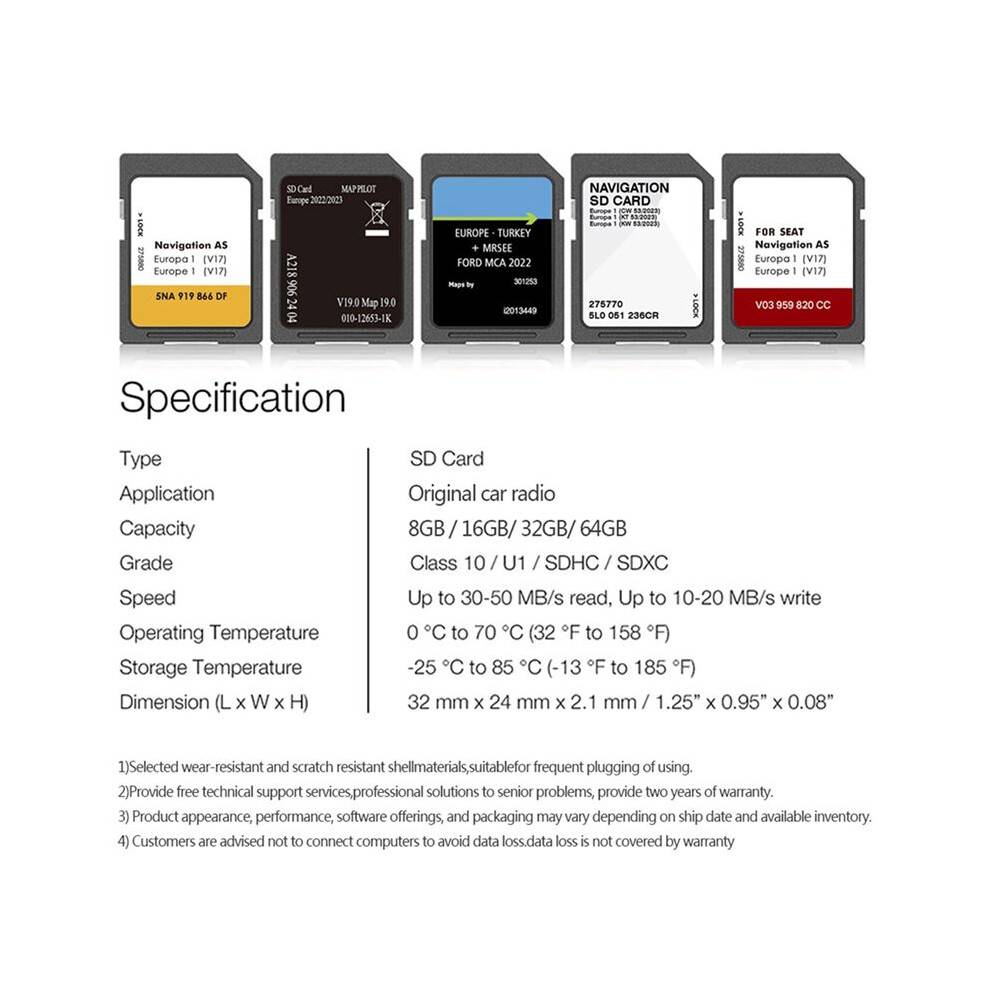 2X NEW for Discover Media Navigation Card AS V21 Map UK Europe 2025 Sat Nav Card 32GB Navigation Card