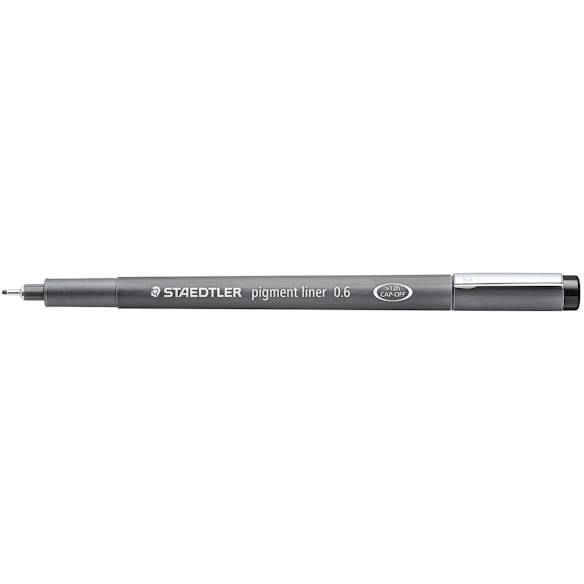 Fineliner pigment liner 0,6mm svart 10st