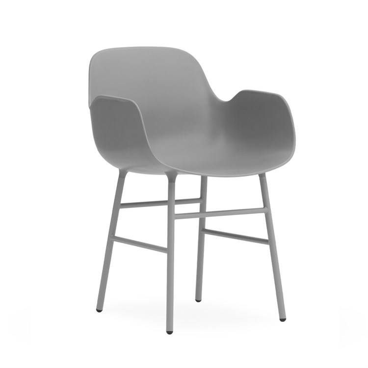 Normann Copenhagen Form Matbord stol m/armstöd Grey Powder Coated Steel