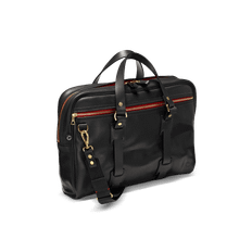 CROOTS Vintage Leather Laptop Bag, l�der, sort