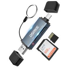 SD Kartenleser,3in1 Kartenlesegerät mit USB A/USB C/Micro USB für Computer/Telefon,Aluminium SD Card Reader OTG Adapter für iPhone 15 Pro Max,iPad Pro/Air/Mini,MacBook Pro/Air,Micro USB/Type C Geräte