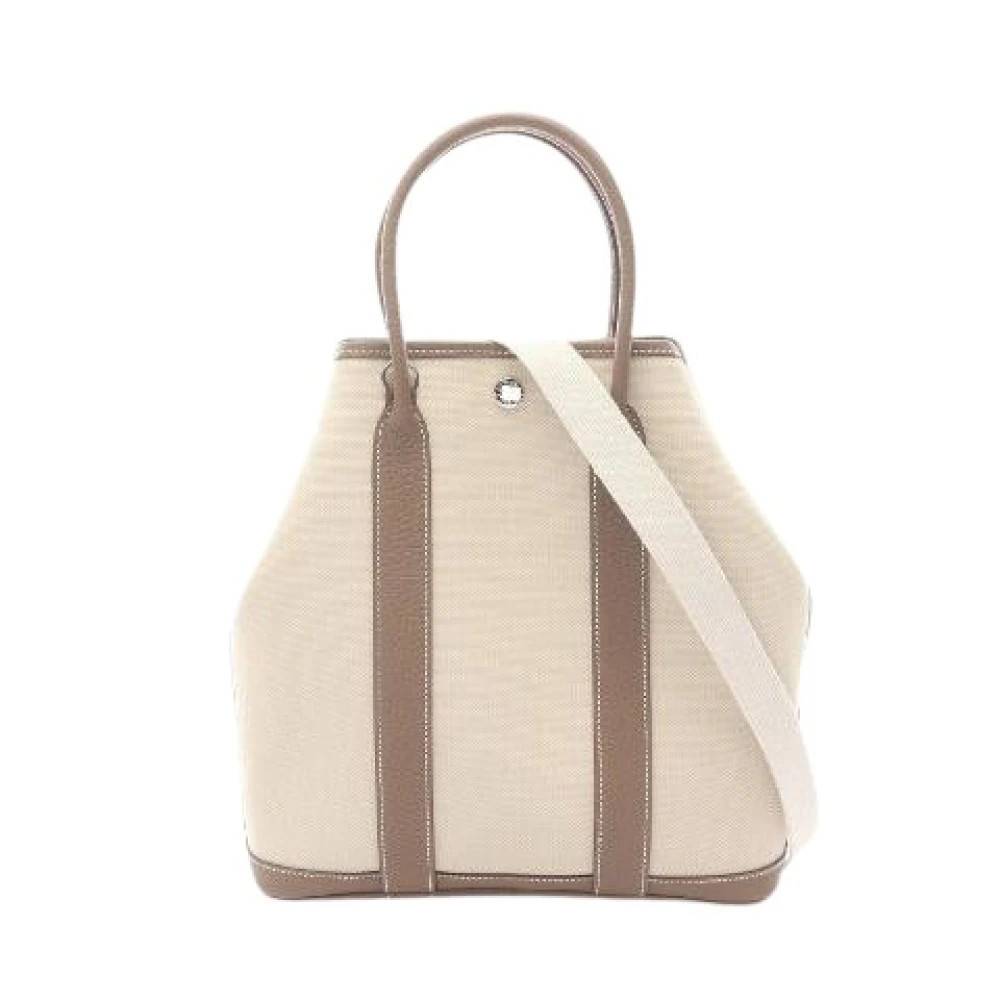 Hermès Vintage Pre-owned Laeder skuldertasker - Vintage - Dame - Beige - ONE SIZE - Uld