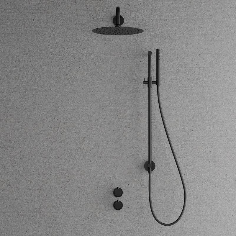 Takduschset Scandtap Harmonized 5x för Inbyggnad Ø300 mm Black - Svart