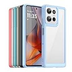 TailTech fodral till Moto G75 fodral Motorola G75 telefonfodral, transparent akrylfodral kompatibel med Motorola G75 5G blått fodral