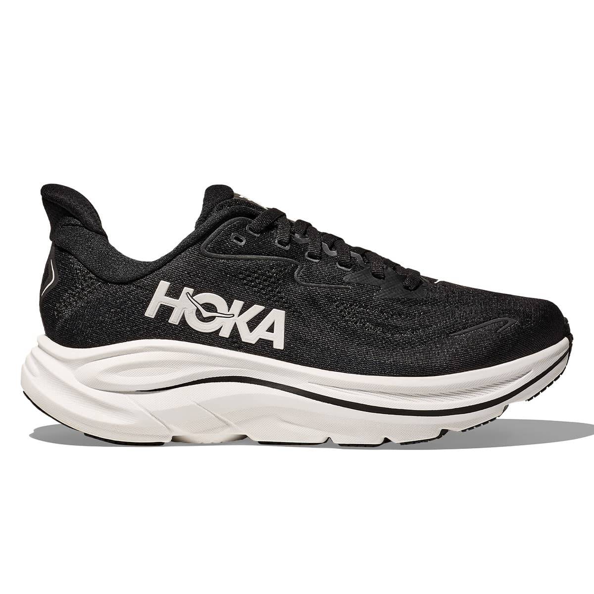 Hoka Clifton 10 Mens | Black / White - Black / Wide / 9