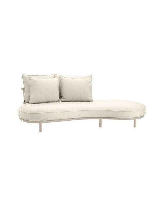 Eichholtz Laguno soffa sand vänster - Vit / Beige (A. 220 / B. 120 / C. 59 / D. 96 / E. 34 cm)