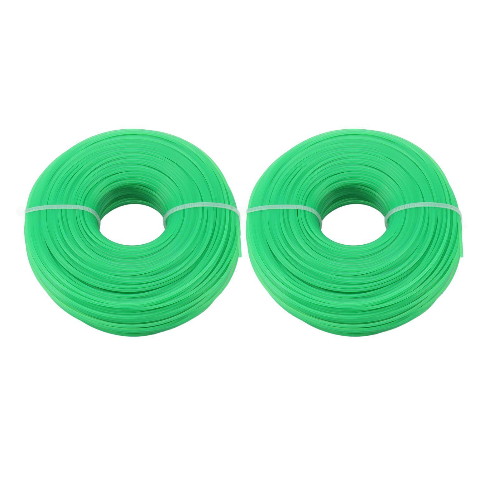 2 st Grästrimmerlina Spole Nylon för Trädgård Elektrisk Trimmer 100 meter 1,6 mm Grön