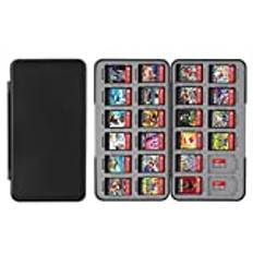 Vicloon Spelkortsfodral för Nintendo Switch, spelkortshållare och spelförvaring med 24 patronfack, switch spelhållare, fodral för Switch-spelkort och SD-kortförvaring för resefodral, Svart, pure black
