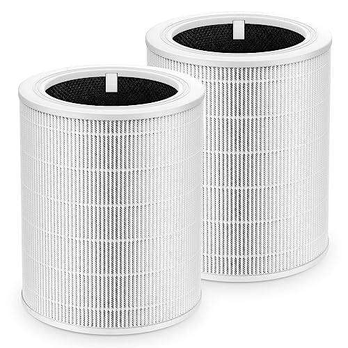 Core 600S Ersättningsfilter för LEVOIT Core 600S-P Smart luftrenare Core600S-RF, 3-i-1 Ture HEPA aktivt kolfilter för hem, stort rum, 2-pack, vit