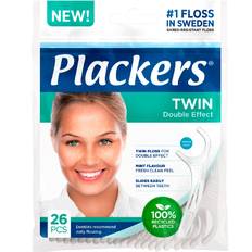PLACKERS Twin Double Effect Flosser Tandtråds-bøjler Dobbel-tråd 26 stk.