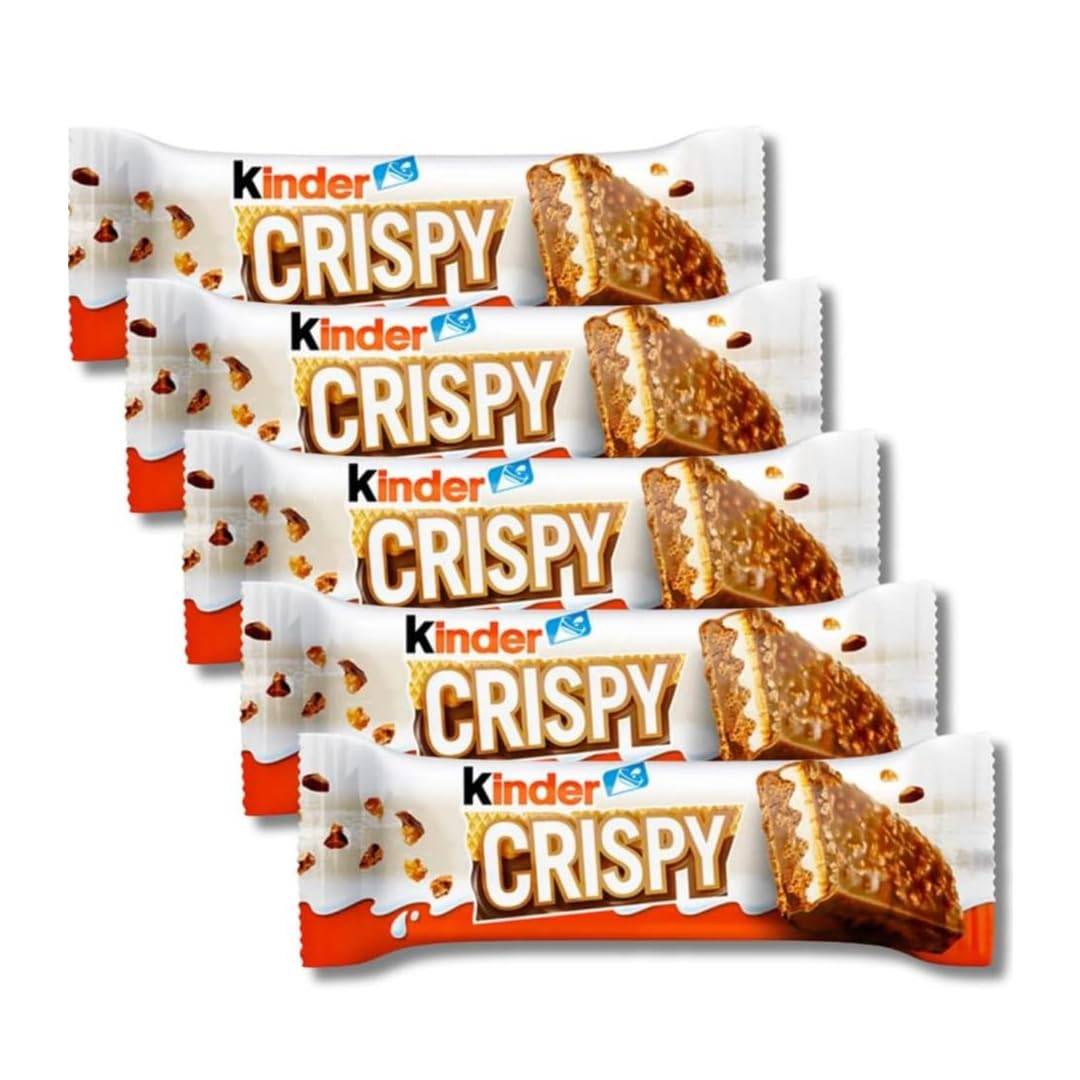 Kinder Crispy 5-pack | 5x 34g | Crunchy Waffle Bar With Hazelnut & Milk Cream | Wrapped In Delicate Milk Chocolate | Perfect For Snacking