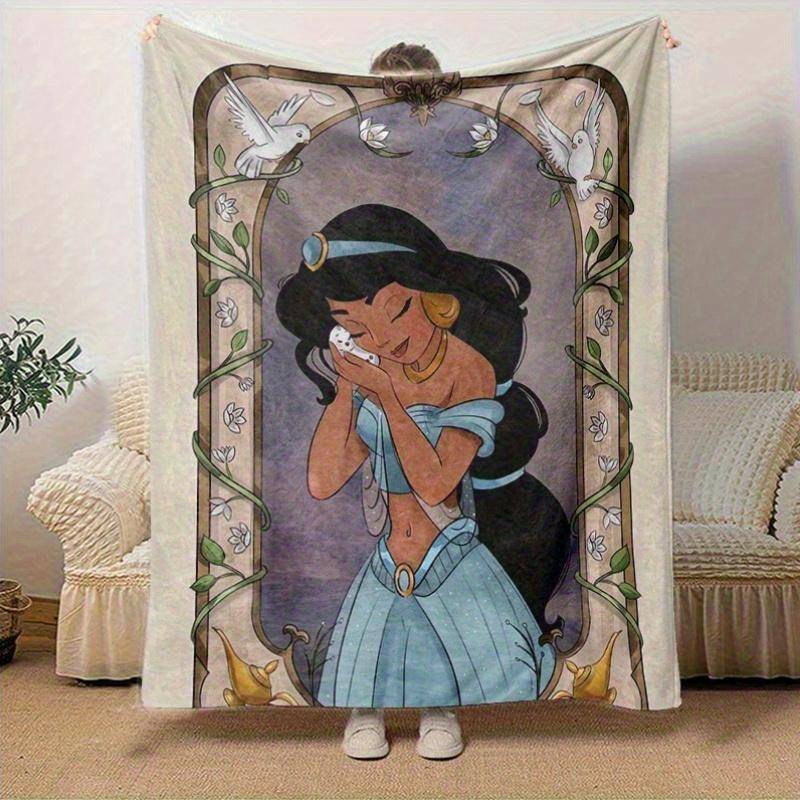 1 st Disney Princess Jasmine Pläd Mjuk Överkast för Säng, Soffa, Utomhusbruk, Resa gray