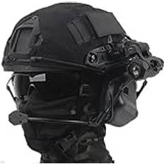 7,7 MM (1,5 Kg) Heavy Fast Combat-hjälmset, Med Headset, Ficklampa, Skyddsglasögon, Hjälmskydd, For Airsoft Paintball Game Shooting Jakt(Bk c,STD)