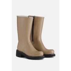 3/4 Rubber Boots With Zip - Otter - 37 - rub47zip 3 4 rubber boots with zip rain boots otter