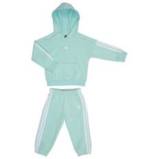 adidas Kid's 3-Stripes Fleece Hoody Jogger Sweat& träningsjacka Barn Storlek 104 Färg grön