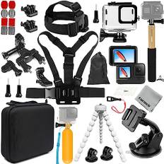Gurmoir Zubehör Set Kit mit Wasserdichtem Gehäuse für GoPro Hero 12/11/10/9 Schwarz, Action Kamera Video Zubehör Set Bundle Kompatibel mit Go Pro 12 11 10 9(PT10)
