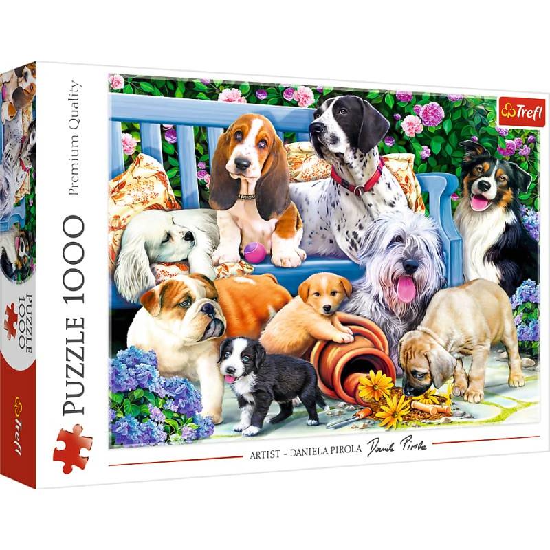 Trefl, Puzzle, Hunde im Garten, 1000 Teile, Premium Quality, für...