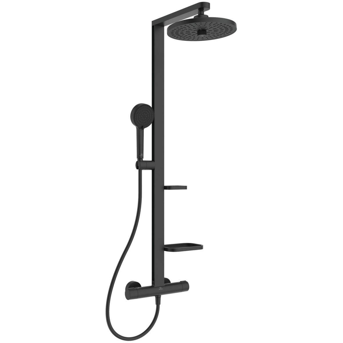 Ideal standard alu+ brusesystem m/term. ø260 mm, silk black.
