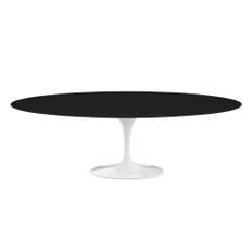 Knoll - Saarinen Oval Table - Matbord, 244 x 137 cm, Vitt underrede, skiva i Svart laminat - Spiseborde - Eero Saarinen - Sort - Laminat/Metal