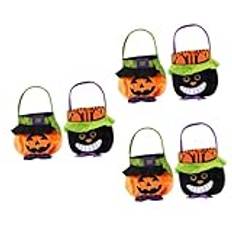 ifundom 6 St Tote Bag För Halloween-godisgåva Halloween Hink Pumpa Trick Treat Handväska Godis Presentpåse Presentpåsar Halloween Godispåse Presentväska Trasa Barn Non-woven Festtillbehör