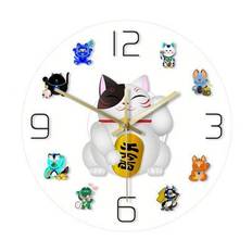 Maneki Neko Turkatt Tecknad Väggklocka Transparent Akryl Japansk Vinkande Katt Tyst Väggklocka Söt Lyckokatt Heminredning Klocka För Sovrum Vardagsrum - Utan LED (centimeter)
