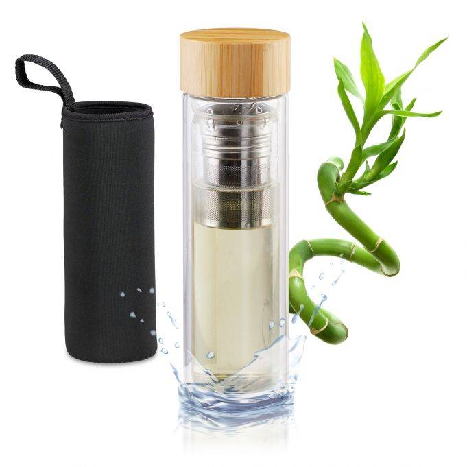 Termosflaska med sil glas