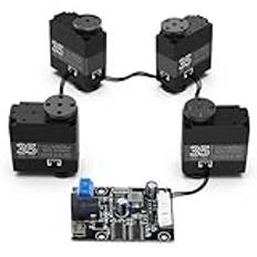 Yahboom 35 kg intelligent seriell buss servo 270° högt vridmoment seriell port motor dubbelaxel servvo för robot gimbal robotarm med styrväxelfelsökningskort (35 kg buss servo*4-felsökningsbräda)