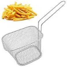 5 stycken pommes-skålar med handtag, pommes frites-korg, rostfritt stål, mini livsmedelskorg, friteringskorg, små pommekorgar för pommes frites räkor, lökringar