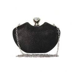 Cross-Border Iridescent Party Clutch Bag, European And American Style Women's Handbag, Apple Evening Party Bag With Chain - Black