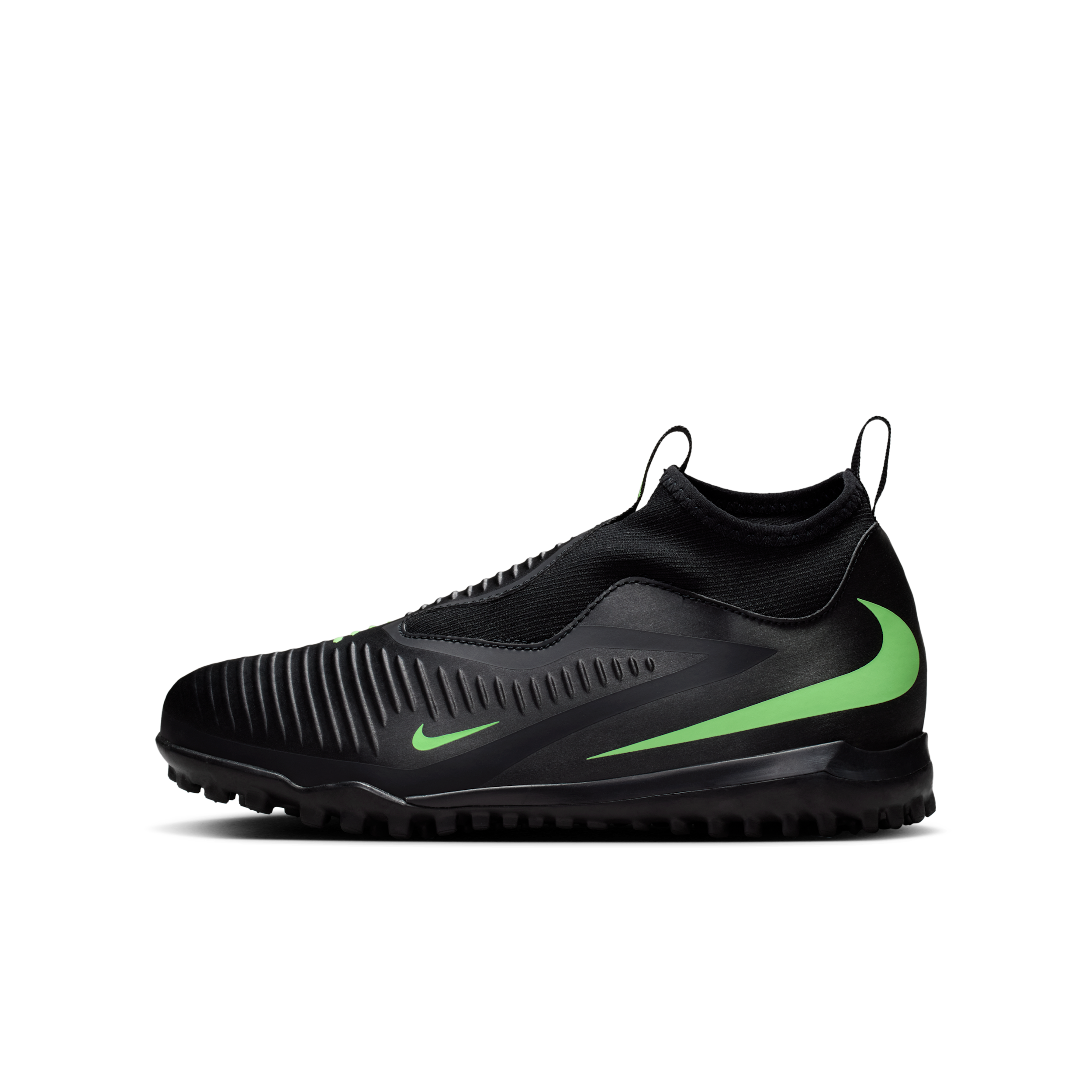 Nike Jr. Phantom 6 High Academy-fodboldsko til grus til større børn - sort