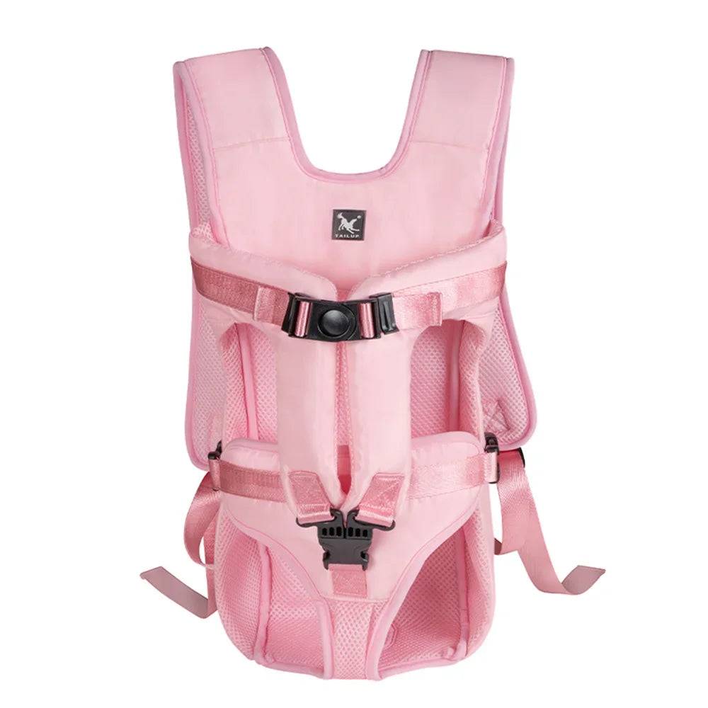 Breathable Pet Carrier Backpack for Small & Medium Dogs - Pink / L-single breast / SPC