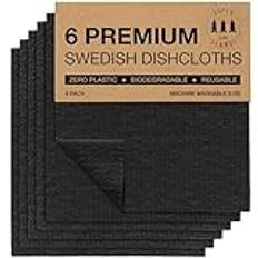 Superscandi Sverige-disktrasor (6 stycken svarta), miljövänliga, återanvändbara, hållbara
