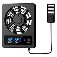 Fan of Reptiles - Intelligent temperaturmätare för reptiler med LED -display - kraftfull vindfläkt, lågbruskylningsfläkt för amfibier, reptiler, ormar
